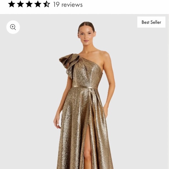 Mac Duggal Dresses & Skirts - Mac Duggal Gold One Shoulder Dress